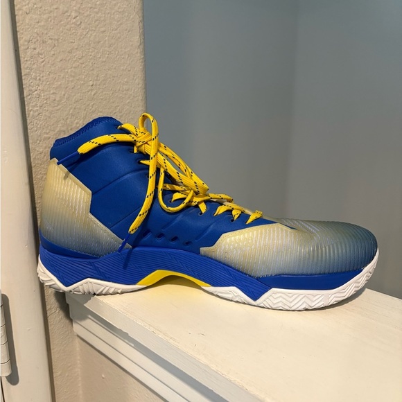Under Armour Armour Curry 2.5 basketball shoes Men's 12.5 Blue/Gold CLEAN - Picture 3 of 9